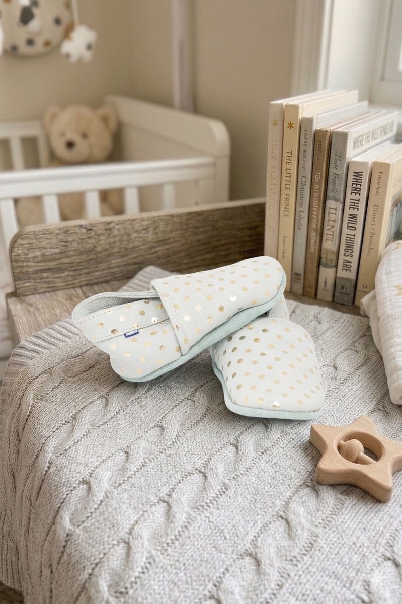 Stabifoot Babyslofjes – Zacht Leer – Cadeaudoos - Linnen zakje - Barefoot - 3002 GREY 6 - 12