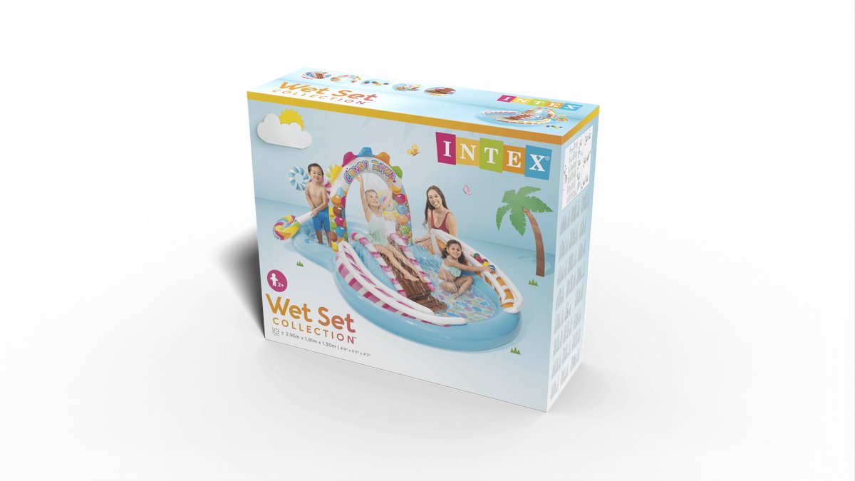 Intex - Candy Zone Play Center Opblaaszwembad met glijbaan - 295 x 191 x 130 cm — afbeelding 6