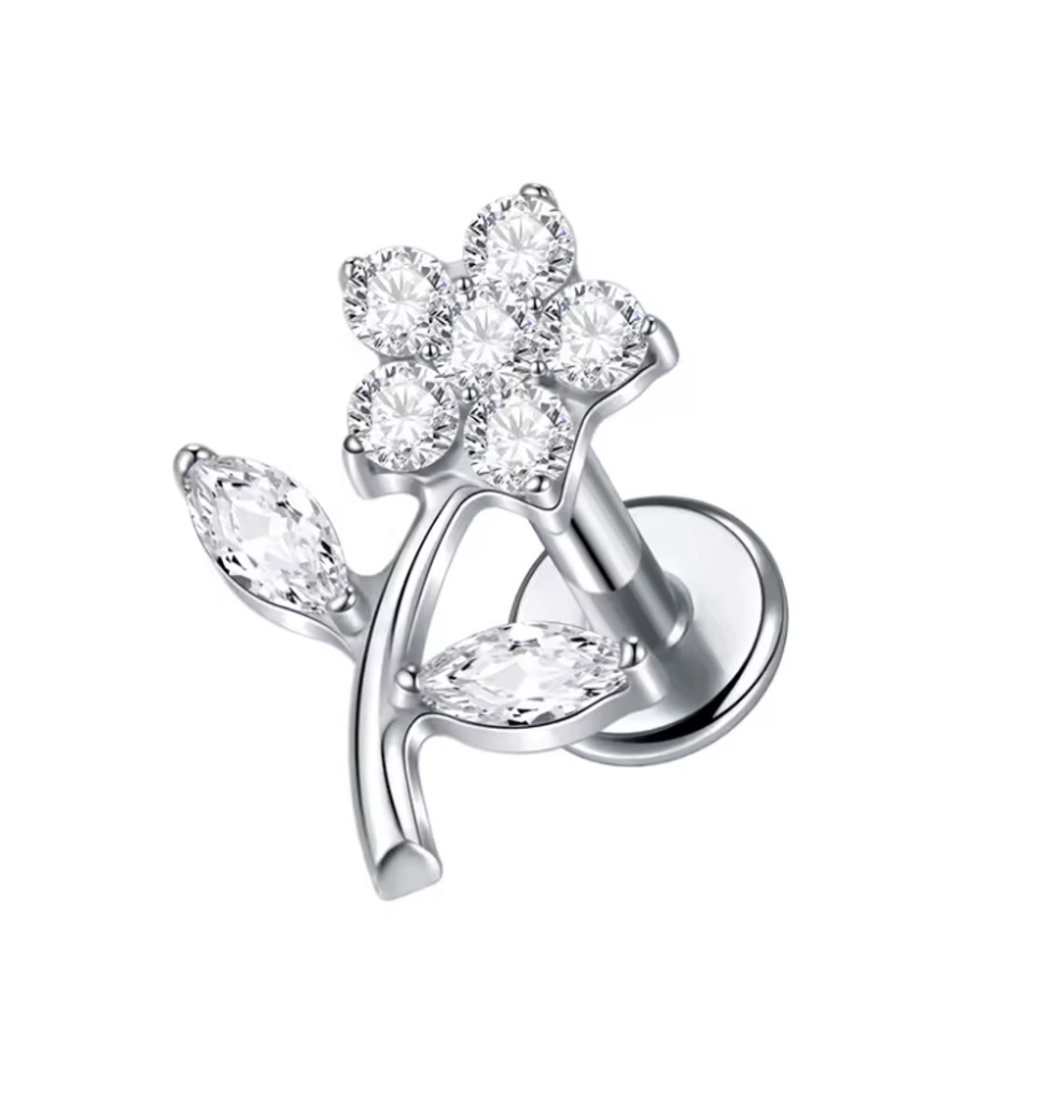 Maevi® Piercing voor Oor - Kleur: Zilver - Formaat: 12 x 6 MM - Titanium - Tragus / Kraakbeen / Helix / Conch - Oorpiercing - Piercing Sieraad - Hoge Kwaliteit - Labret Piercing - Luxe Sieraad - Oorbellen