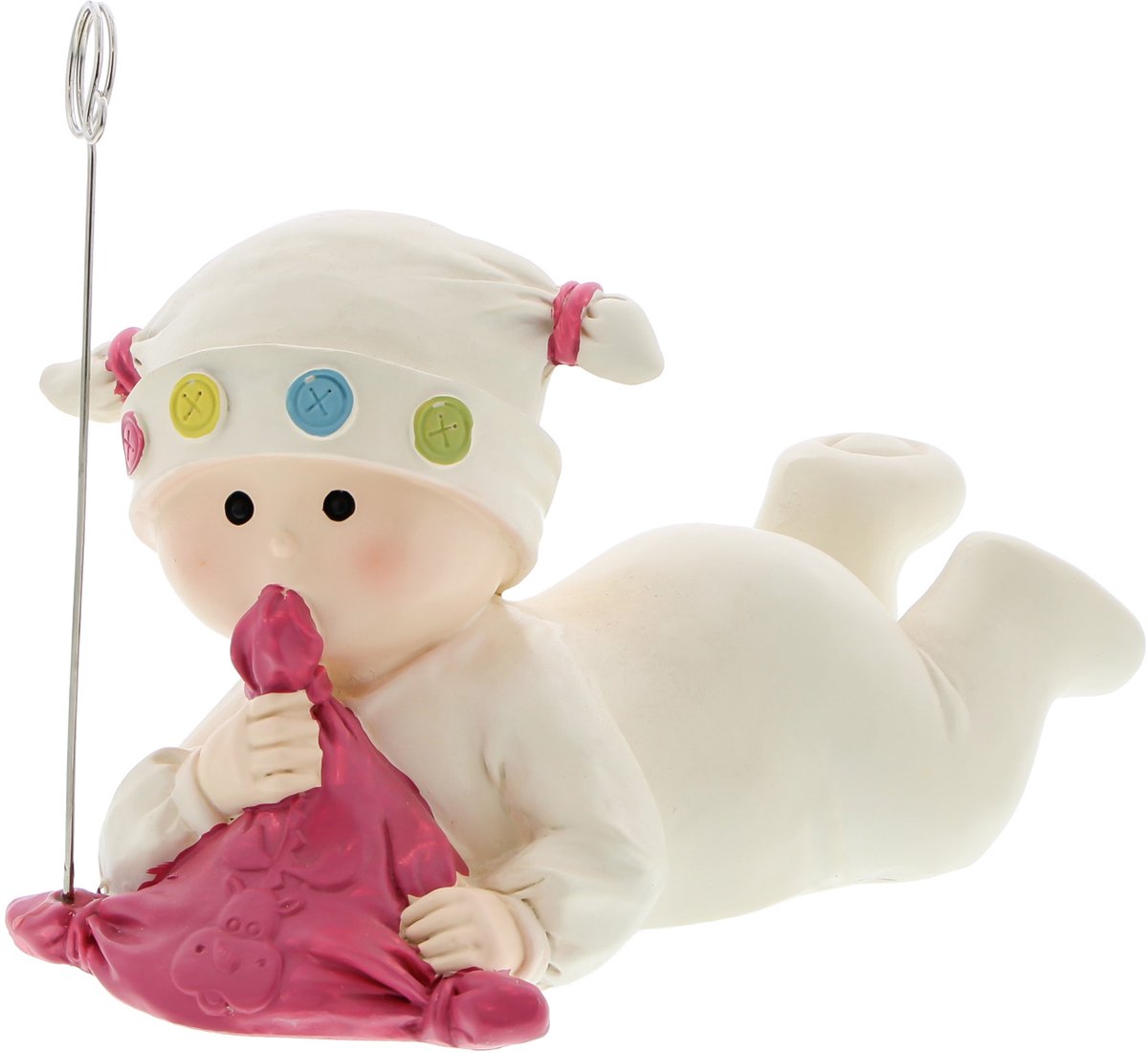 Baby "Doedoe" spaarpot met fotoclip roze
