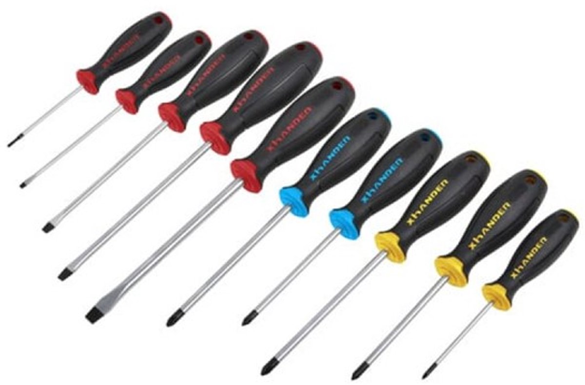 XHANDER Schroevendraaierset 10-delig - SL/PH/PZ