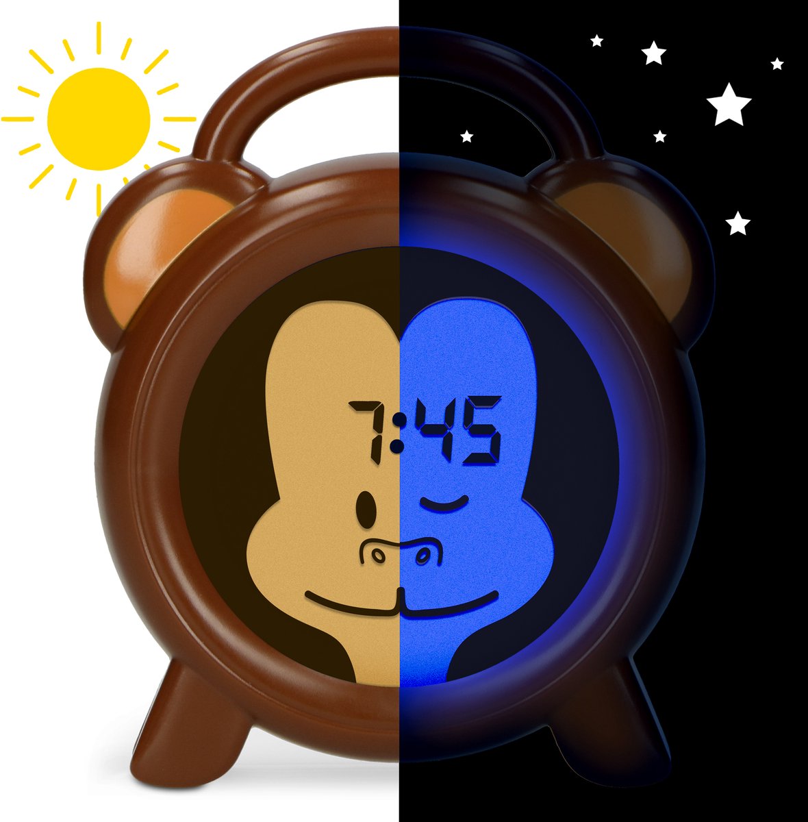 Bol.com Alecto BC100MONKEY - Slaaptrainer voor kinderen - Kinderwekker met Nachtlamp - Monkey aanbieding