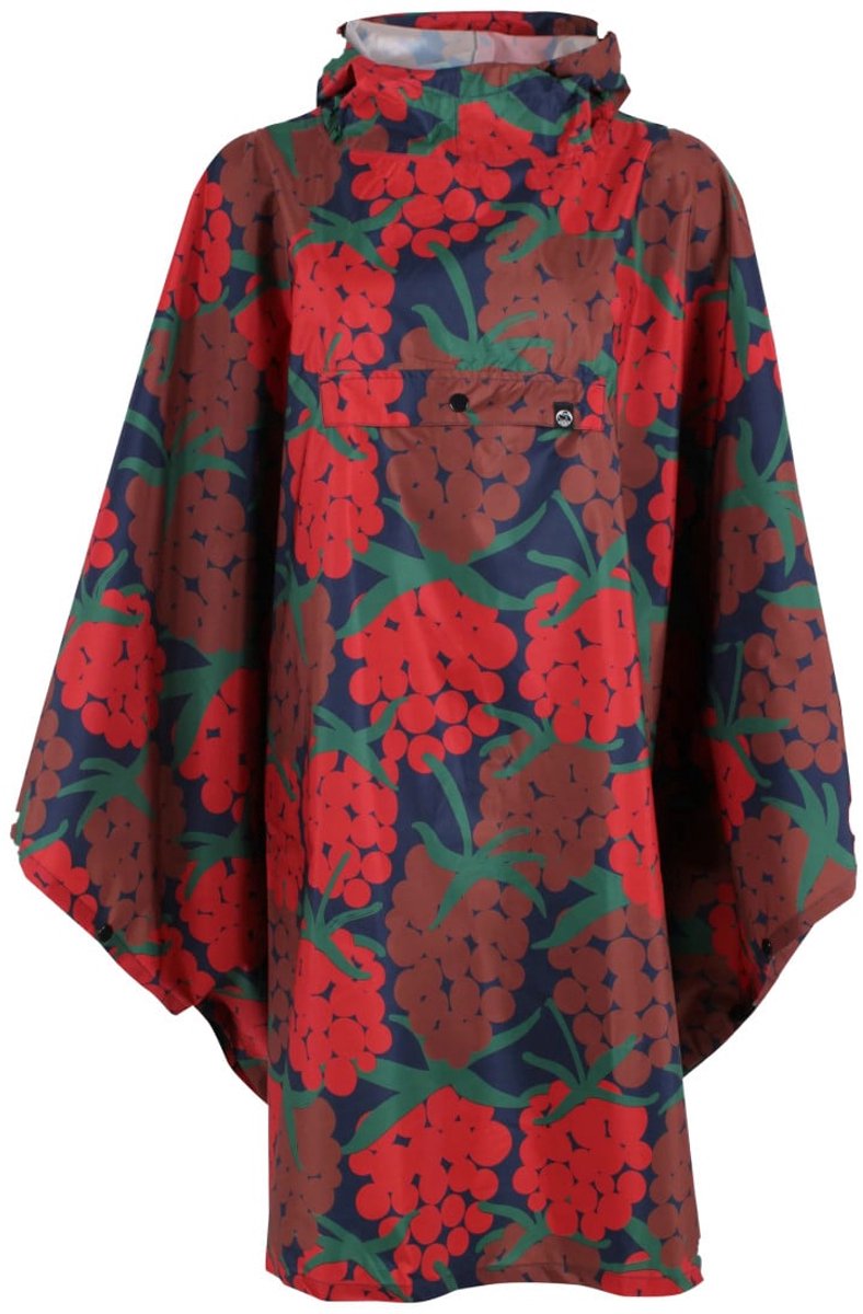 Rode Maxiberry Danepackit regenponcho van Danefae