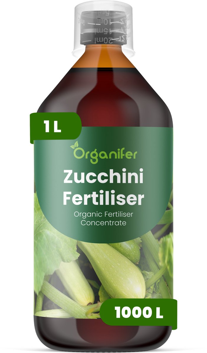 Vloeibare Meststof Voor Courgette - 1 L Voor 1000 L - Npk 2-1-8 - Ondersteunt Vegetatieve Groei En Continue Vruchtvorming - Verbetert Vorm En Algehele Kwaliteit Van De Vruchten - Versterkt Het Wortelstelsel Voor Hoge Opbrengst - Organifer