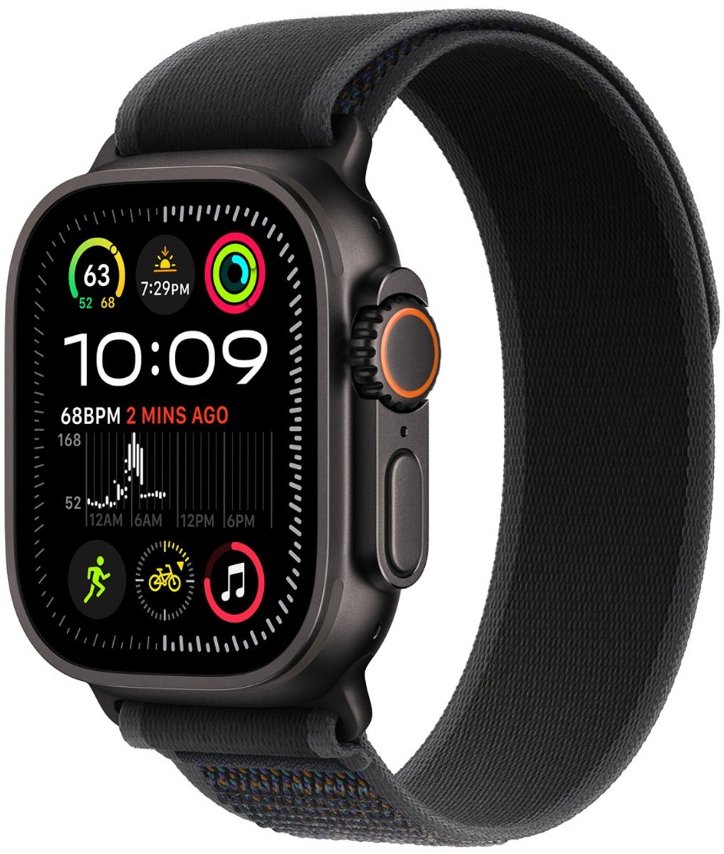 Apple Watch 49mm Trail Loop - M/L - Black Titanium Finish - Black