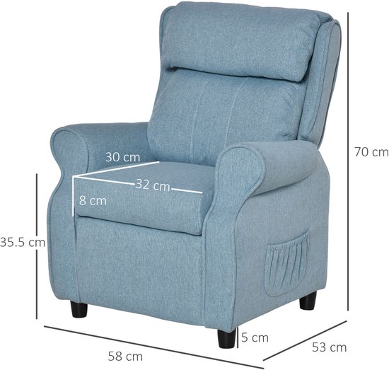 HOMCOM Kinderfauteuil kinderbank verstelbare slaapbank mete voetensteun 310-052 van HOMCOM — afbeelding 5