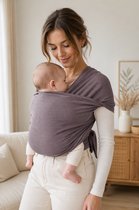 Baby Draagdoek Taupe/ Bruin – Babywrap – Draagzak – 0-36 Maanden – 40x480 cm – Ademend & Comfortabel – Handsfree Dragen