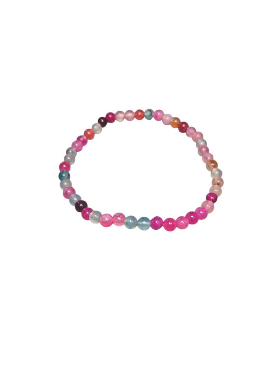 Gekleurde agaat mini armband.