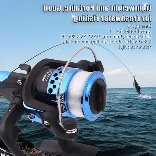 Type Spinning Wheel Fishing Reel met 5.1:1 Gear Ratio - Lichtgewicht en Krachtig Voor Zeevisserij, Bootvisserij en Meer — afbeelding 5