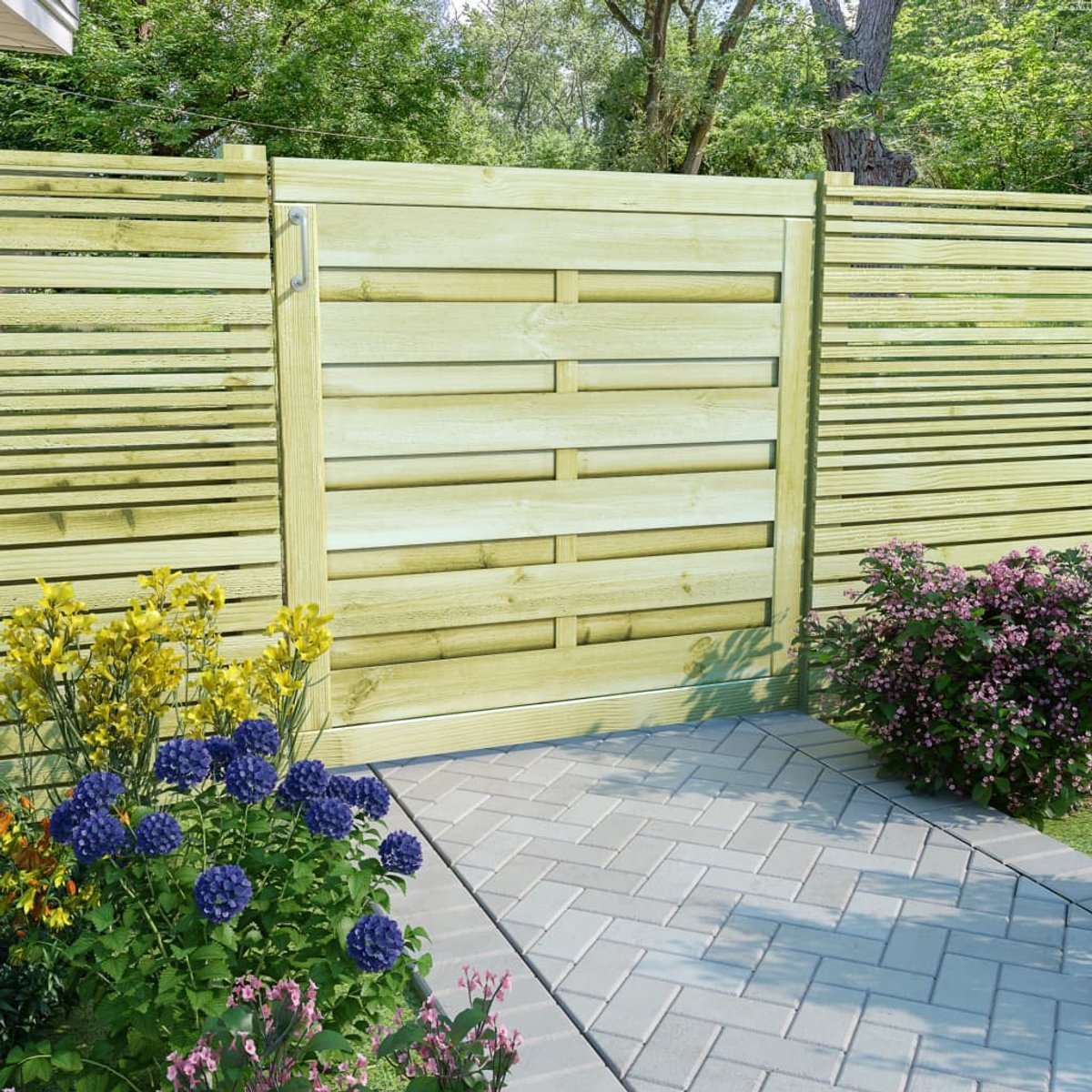 Tuinpoort - Tuinhek 100x100 cm - Geïmpregneerd Grenenhout - Massief Hout - Weerbestendig &