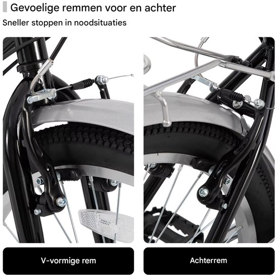 Dames strandcruiserfiets - Voor volwassenen - 7-speed, step-through frame, bagagedrager - Zwart, 66 cm — afbeelding 4