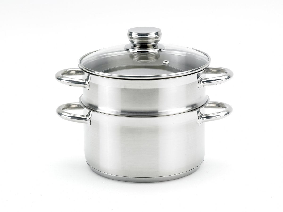 Relance DannCuisine – Stoompan 18 cm – RVS Stoomkoker met Glazen Deksel – Geschikt voor Inductie – Kleine Stoompan 2 Liter – Groenten, Vis & Rijst
