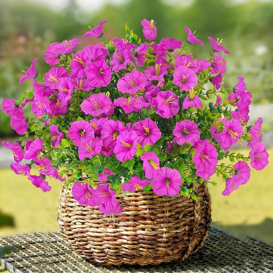 Foto: Decoratie met kunstbloemen boeket van 6 stelen kunstige moringa uv bestendige kunstplanten voor buiten geschikt voor decoratie in huis de tuin op het balkon en onder de veranda