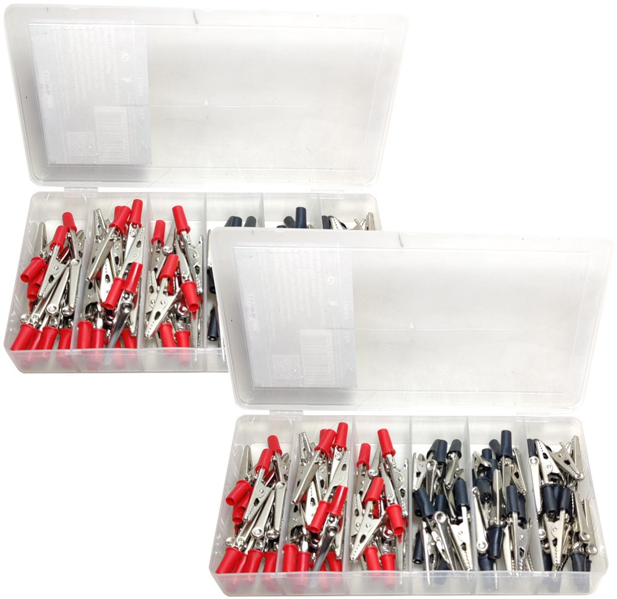 160 delig Krokodilklemmen Alligator Clip assortiment rood zwart