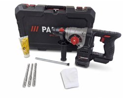 Parkside Performance Accucombihamer met SDS-plus - 20 V - Toerental: 0–950 tpm - Slagkracht: 3 J - Slagfrequentie: 0-4700 tpm - Boordiameter: max. 24 mm (beton/steen) | 13 mm (metaal) | 27 mm (hout) Accu en snellader niet meegeleverd