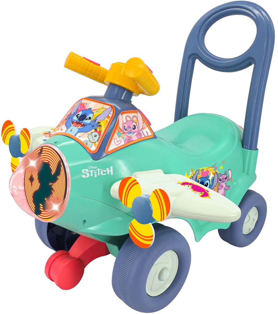 KIDDIELAND Stitch Vliegtuig Loopauto met licht en geluid