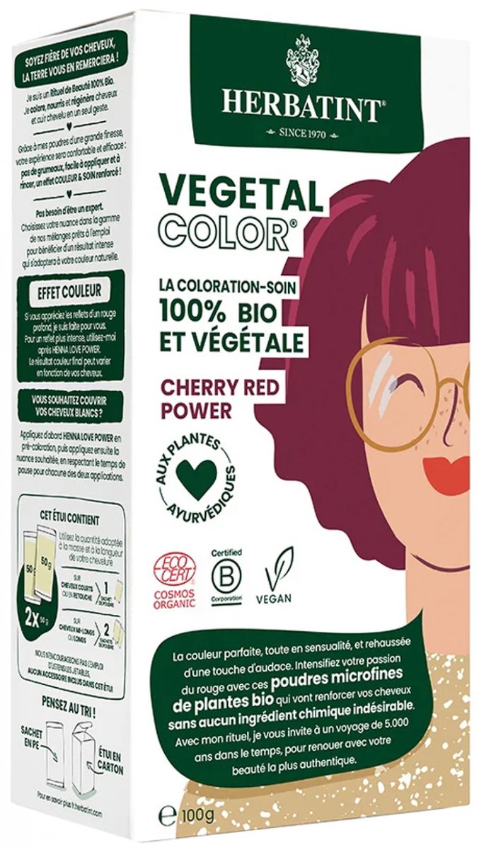 Herbatint Plantaardige Kleur Biologisch 100 g (Kleuren : Rood)
