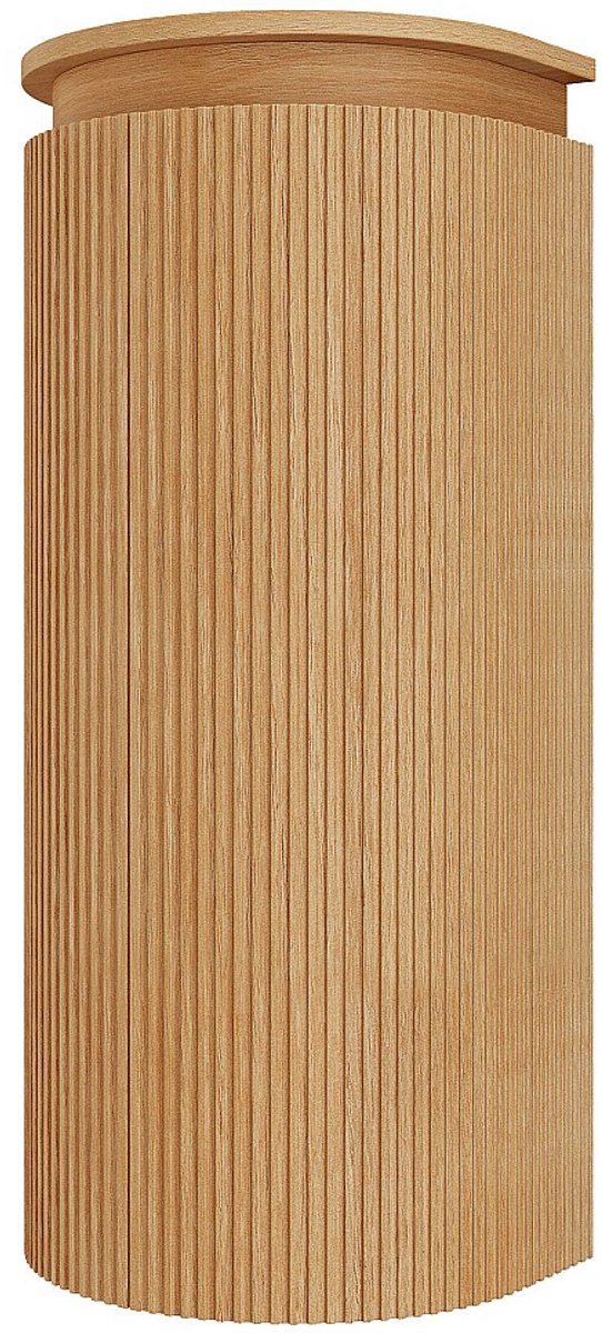 Vente-unique BULMAS Ronde Badkamerkolom in massief hout voor wandmontage - Licht naturel - H84 cm