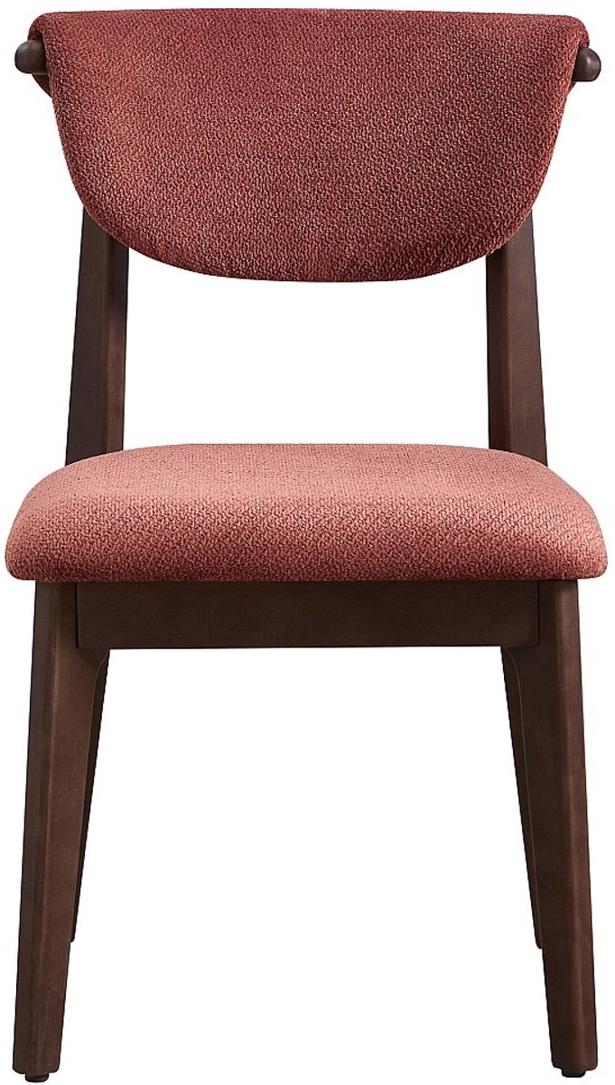 Vente-unique Set van 2 stoelen in getextureerde stof en rubberhout - Bruin - GABIEL