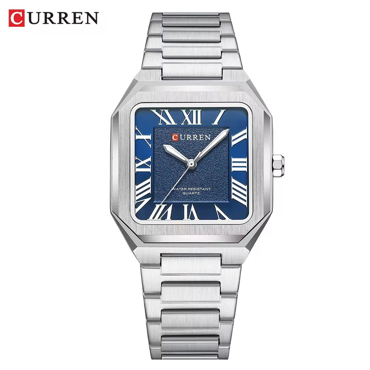 Luxe Curren Horloge | Quartz | Blauw Wijzerplaat | Zilver Kleurige Band | 37mm