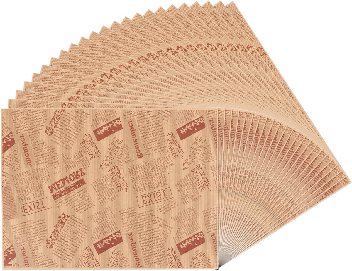 200 Vellen Deli Papier 38 x 28 cm, Perfect voor Sandwiches, Burgers, Frietjes en Taart