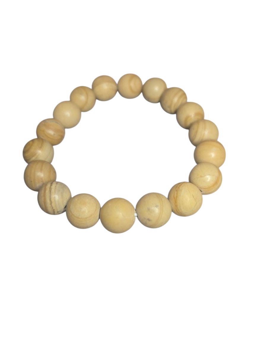 gele jaspis armband (houtlook)