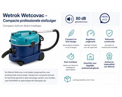 Wetrok Wetcovac instapmodel, compact en licht met regelbare zuigkracht