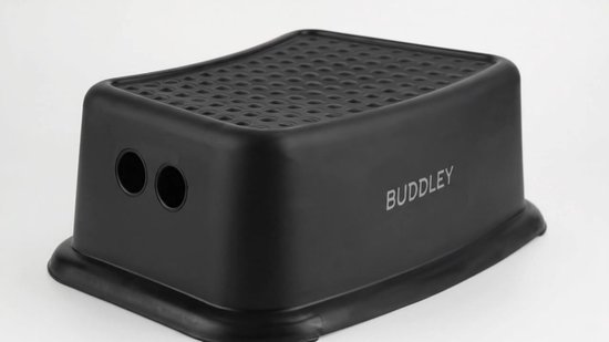 BUDDLEY Opstapje - Opstapkrukje Kinderen - Krukje Badkamer - Kinder Opstapje - Keuken Opstapje - Kinder trapje - Toiletkrukje - Badkamer krukje - Opstapkrukje - Kinderen - Kind - Zwart