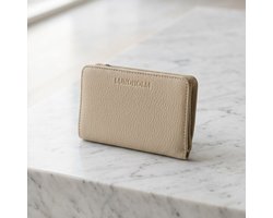 Lundholm Leren Dames Portemonnee Beige RFID anti-skim bescherming – Hoogwaardig Rundleer – Compacte Portefeuille Dames Creme – Vrouwen cadeautjes tip Byske Serie – Scandinavisch Design