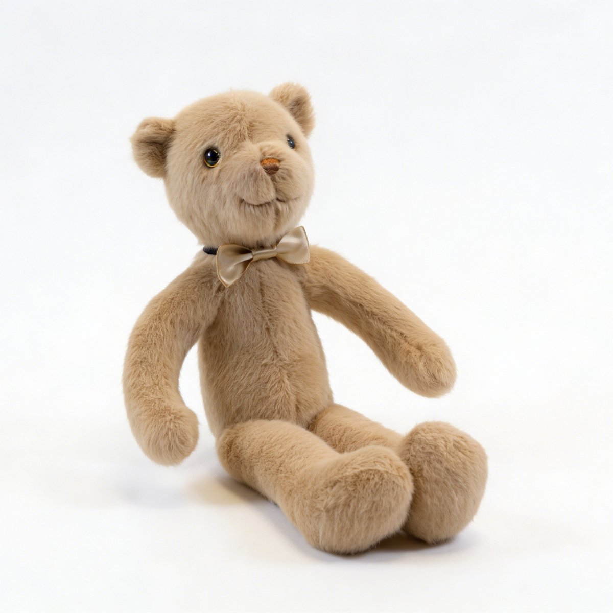 Bloemetje & Bear -Milo Pluche Beer 35 cm - Zachte Knuffel met Gouden Strik - Cadeau voor Kinderen en Volwassenen