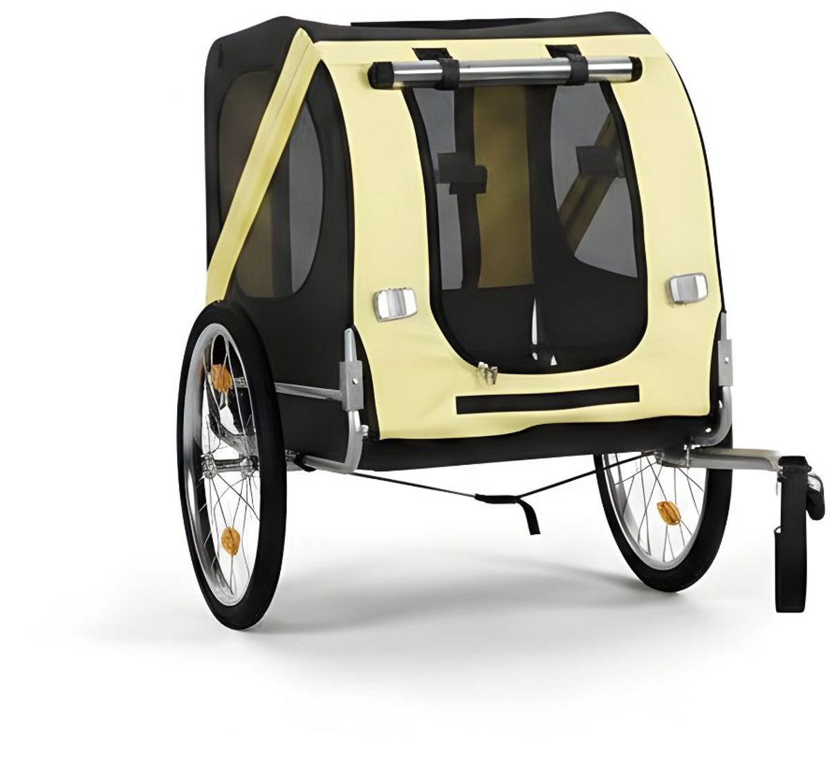 DnA® Fietskar - Hondenbuggy - Hondenfietskar - Hondenfietskar Opvouwbaar - Geel/Zwart - 130cm x 70cm x 78cm
