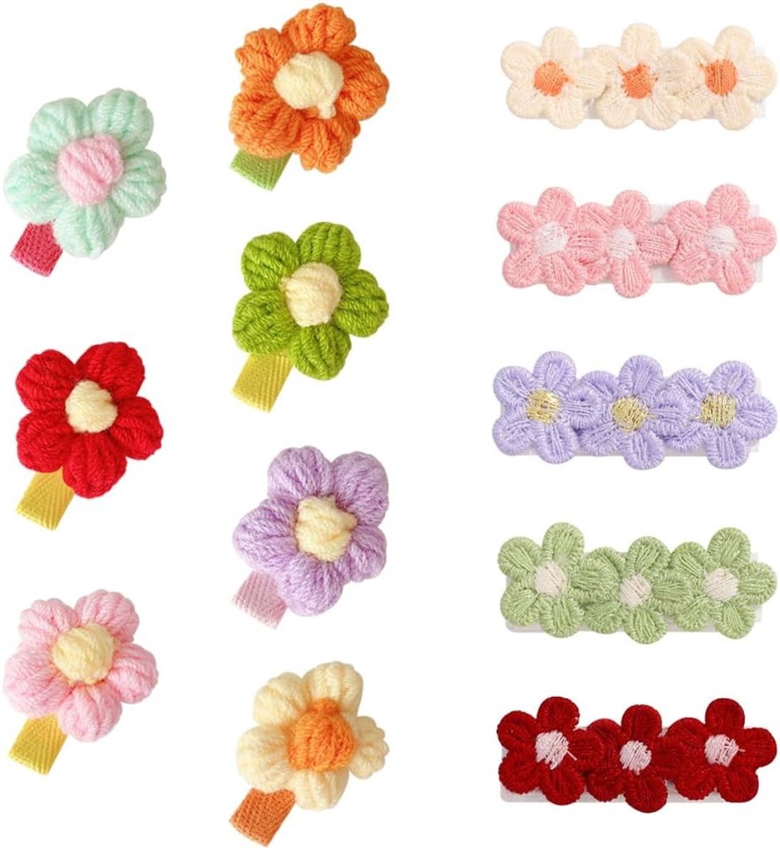 12 Stuks Pluche Bloem Haarspeldjes - Leuke Antislip Haaraccessoires voor Meisjes