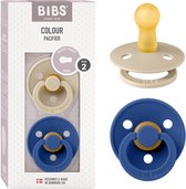 BiBS - Color Pacifier - Sucette Stage 2 - 2 pièces - Vanille / Bleuet