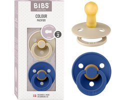 Bibs Colour Fopspeen - 6-18 mnd - 2-pack - Rond - Vanilla/Cornflower
