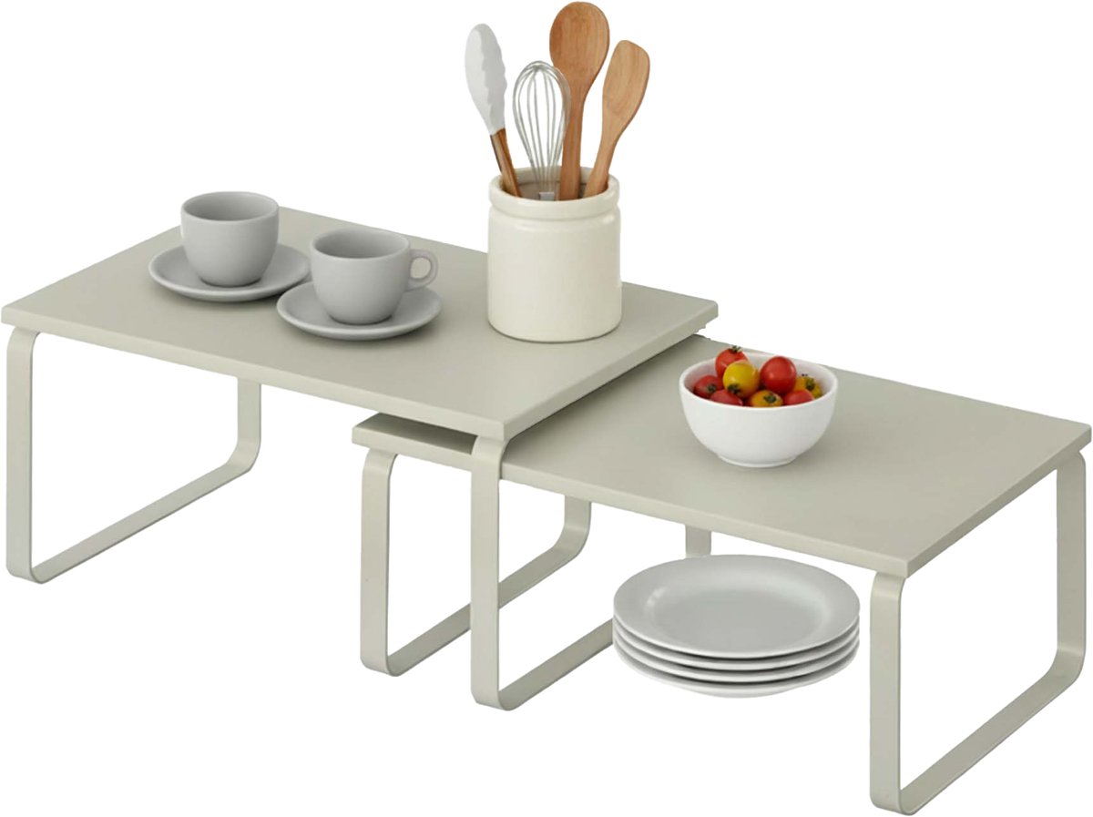 SONGMICS - Kruidenrek - Stapelbare Kruidenrek Set - Organizer voor Kast - Voor Keuken