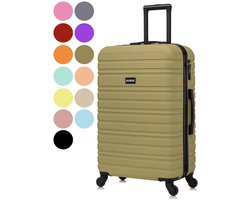 BlockTravel BlockTravel® Reiskoffer Groot 74L - Grote Koffer met TSA-slot - Reiskoffer met Wielen - Valies Grote Koffer - 4 Spinner Wielen - Olijf groen