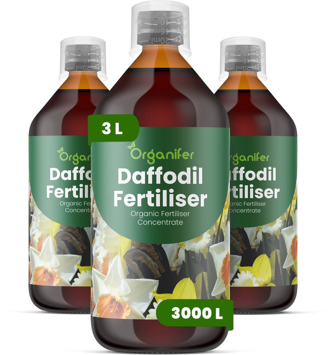 Vloeibare Meststof Voor Narcis 3X1 L Voor 3000 L - Npk 3-4-3 - Krachtige Groei - Bevordert Sterke Bolontwikkeling - Vergroot Bloemgrootte - Versterkt Wortels - Bevordert Langdurige Bloei - Verhoogt Weerbaarheid - Organifer