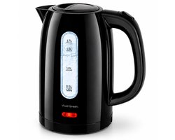 Vivid Green 2200W Waterkoker - 1.7L – BPA-vrij - Kalkfilter - Zwart