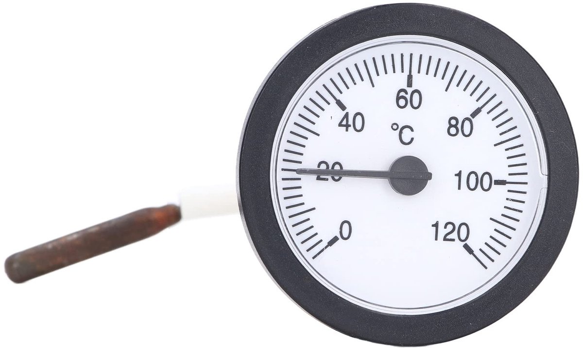 Jhubersproducts - Thermometer - Vloeistof Thermometer - 120°C Meetbereik - 52mm Formaat - Sauna Temperatuur - Geschikt voor Koken - Analoog Model