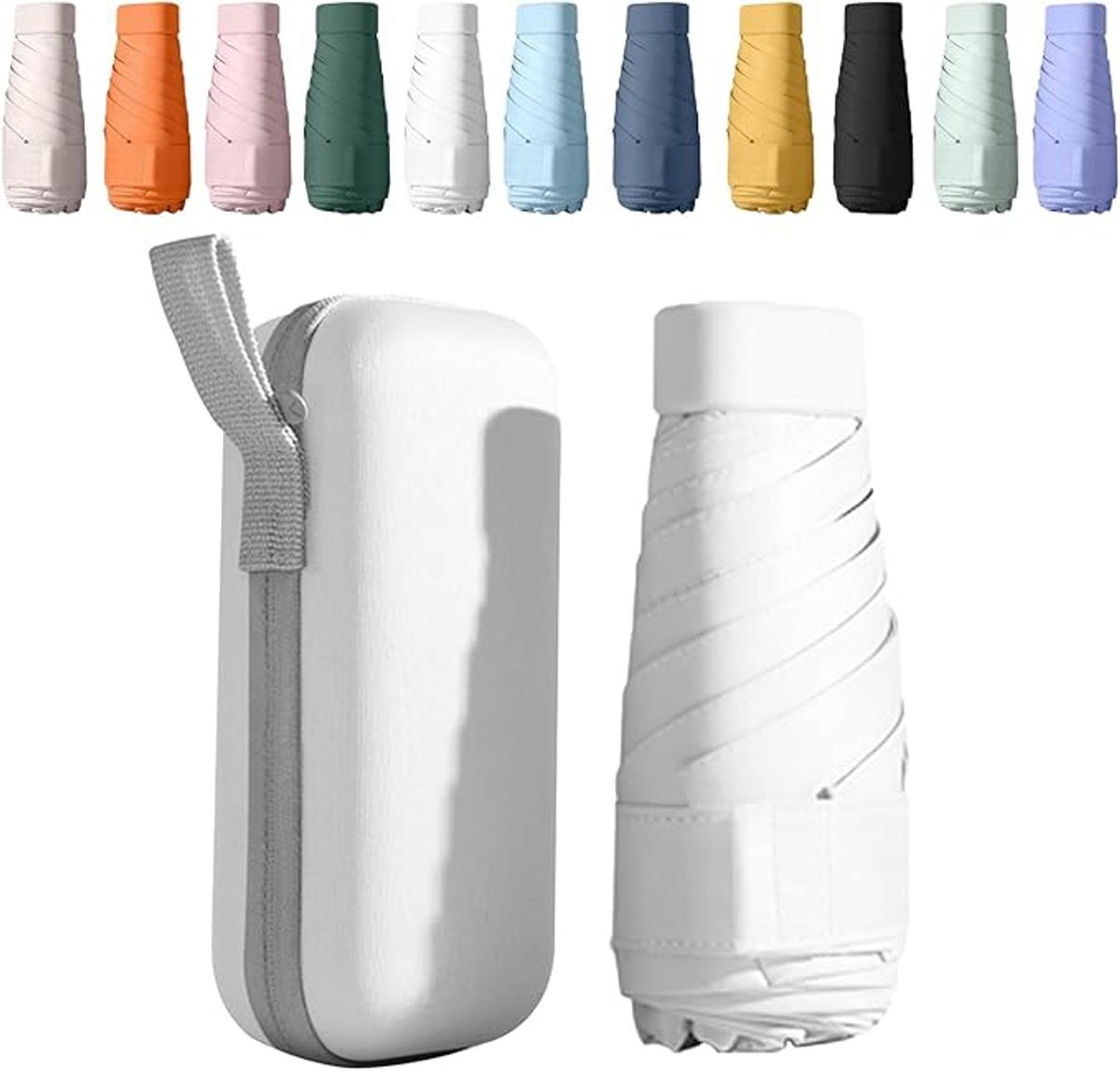 Zakparaplu - Mini Paraplu - Reisparaplu Klein - Compacte Paraplu - Opvouwbaar - Windbestendig - Lichtgewicht - UFP 50+ - Wit - van Imperatoris