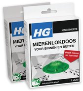 2 x HG Mierenlokdoos 2 stuks per verpakking - Mieren Bestrijding - Mieren Lokdoos - Mierenplaag - Mierenwereld - Mieren In Huis