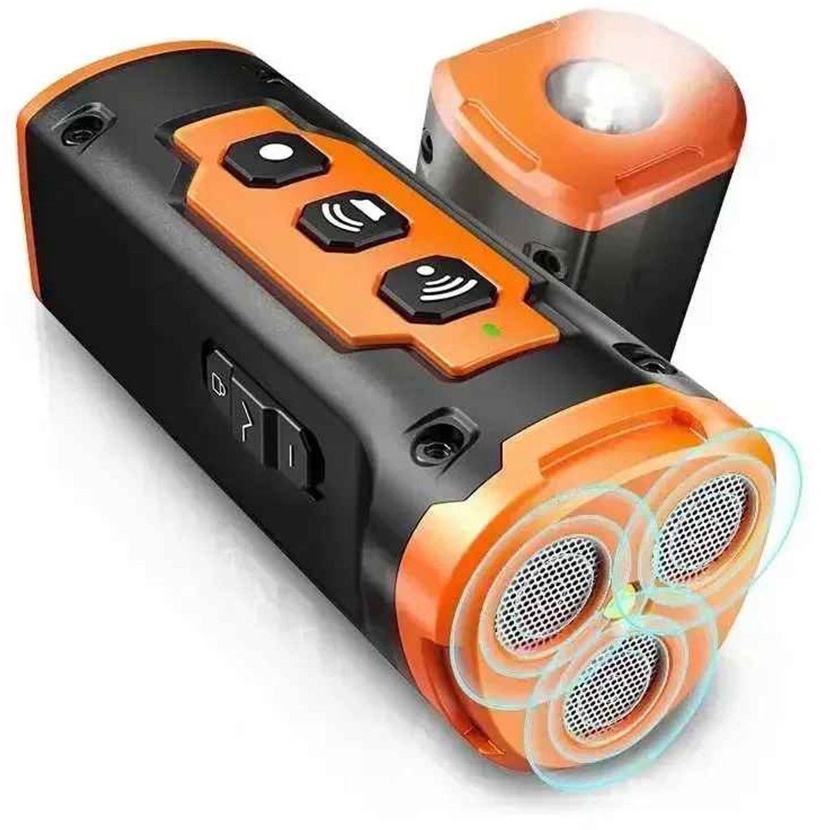 Casa Living Hondentrainer - Anti Blaf Apparaat - Diervriendelijk - 3 Ultrasone Emitters - Oranje - LED Zaklamp - 15 Meter Bereik