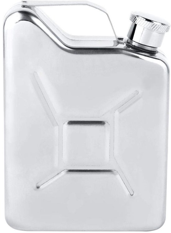 Dailygoody - Platte Fles - Roestvrij Stalen Whiskyfles - Draagbaar - Zilver - Alcoholfles voor Camping en Barbecue - Geschikt voor Reizen - Compa — afbeelding 2
