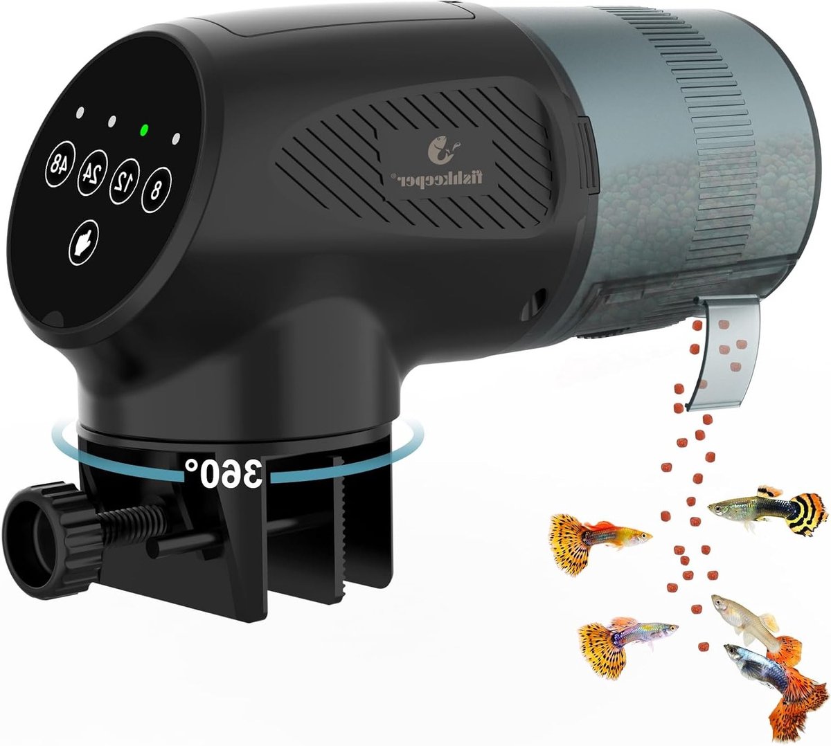 SnelShoppen - Automatische Visvoer Dispenser voor Aquarium - 200ml Voeder Mat met Batterij, Vochtbestendig, 4 Timer Instellingen voor Vakantie en Reiz
