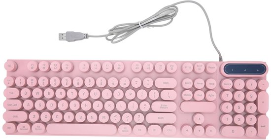 Jhubersproducts - Gaming-Toetsenbord - Verlichtbaar - Ergonomisch Ontwerp - Roze - 104 Toetsen - Perfect voor Gamers - Bedraad