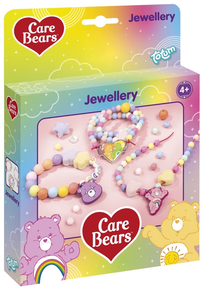 Totum Care Bears Troetelbeertjes sieraden maken 2 armbandjes en ketting - speelgoed meisjes vanaf 4 jaar cadeau tip armbandjes maken knutselen
