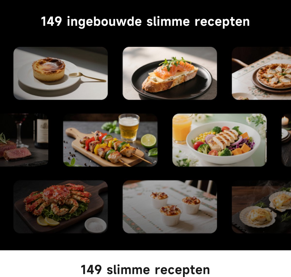 Dreame OZ60 Pro Inbouw Combi-Stoomoven 81L - Airfryer, Sous Vide, Stoomer en Heteluchtoven in 1 - A++ - 1600W Stoom - 6,86" Touchscreen - 149 Recepten – foto 6