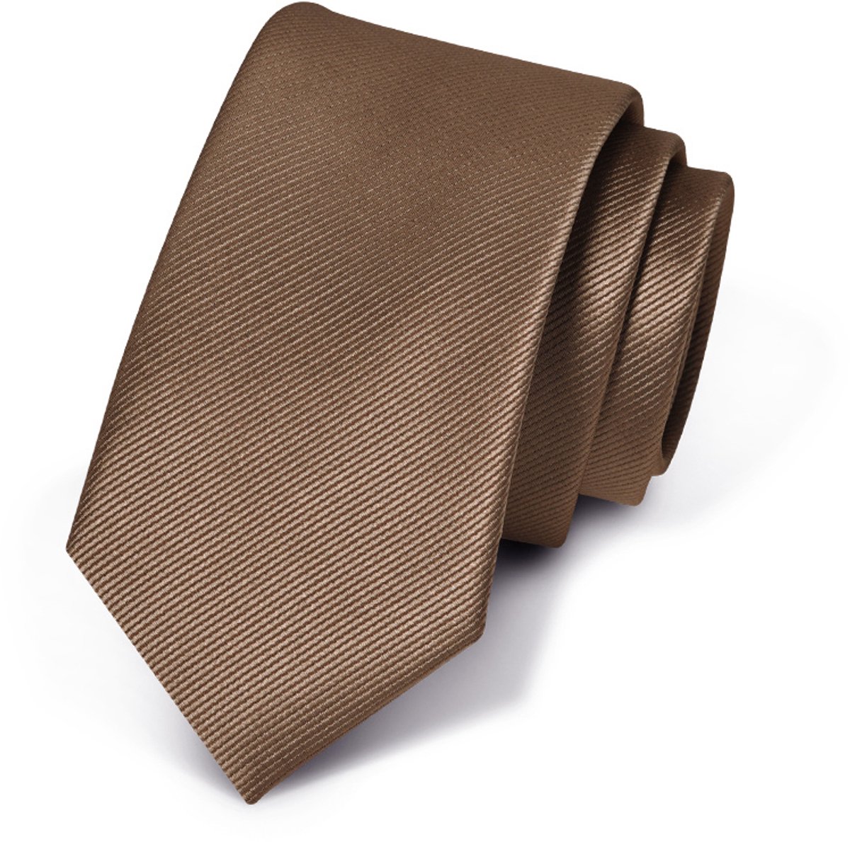Premium Ties - Luxe Stropdas Heren - Polyester - Bruin - Incl. Luxe Gift Box!