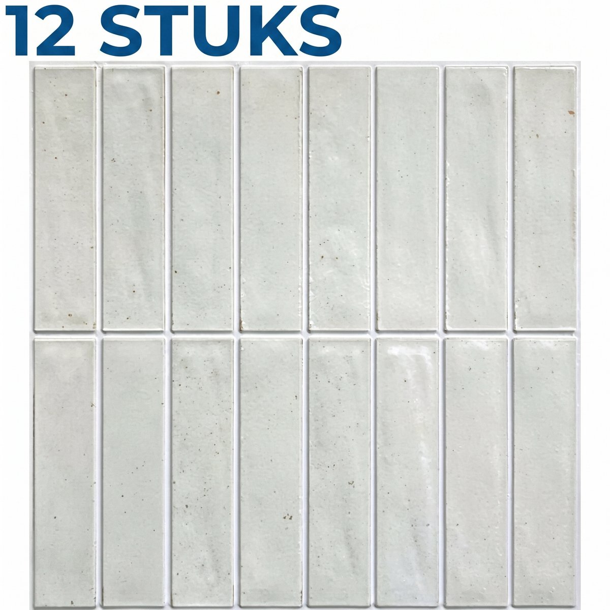 Sogiol® 12-stuks Tegelstickers - Decoratieve wandbekleding - Glanzende zelfklevende wandtegels - Zelfklevende - spatwaterdichte tegelstickers - Water- en oliebestendig - Geschikt voor - slaapkamer - woonkamer enz - Wit