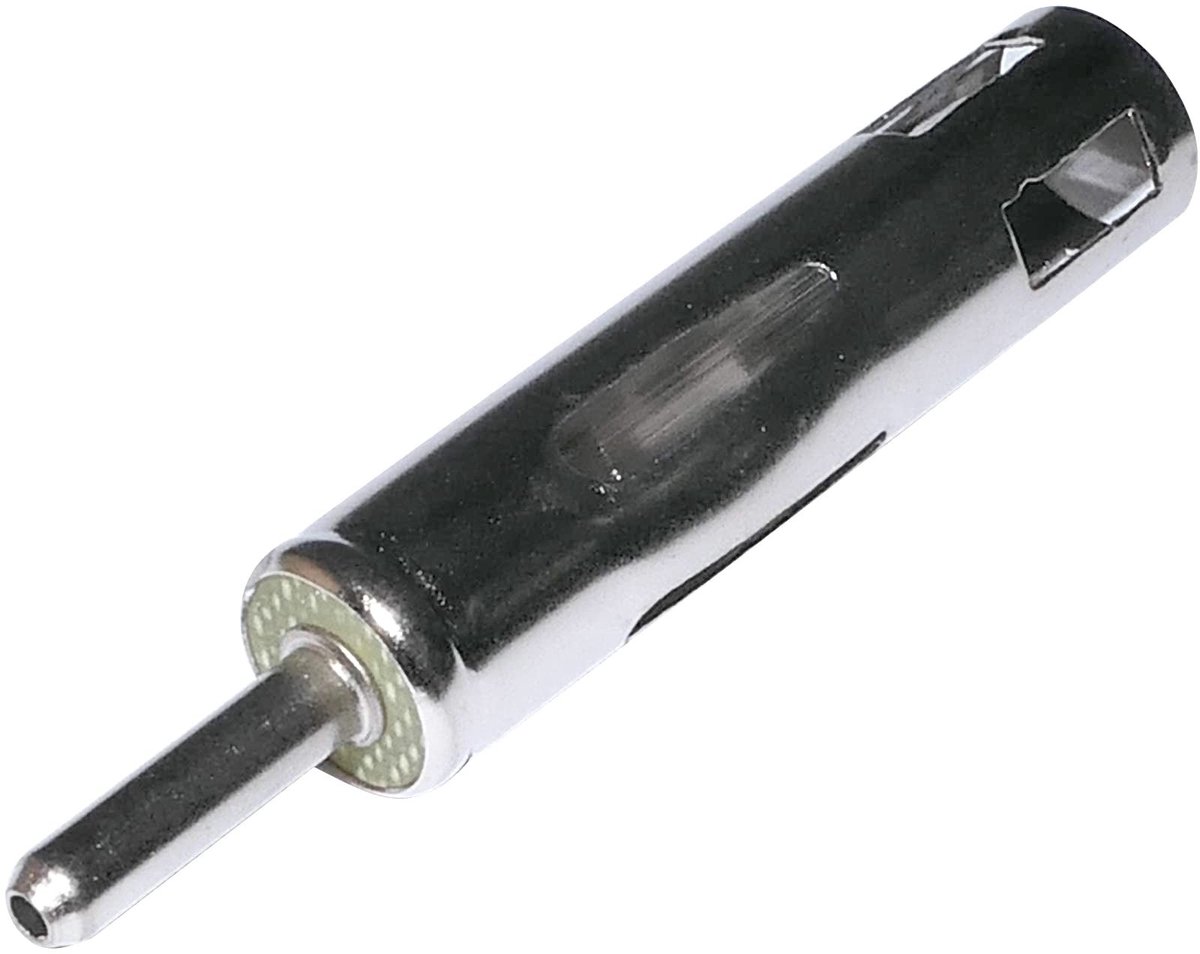 Jhubersproducts - Din Stekker Mannelijke Antenna Aansluiting - Solderen - Zilver - Auto Autoradio - Adapter Connector - Recht